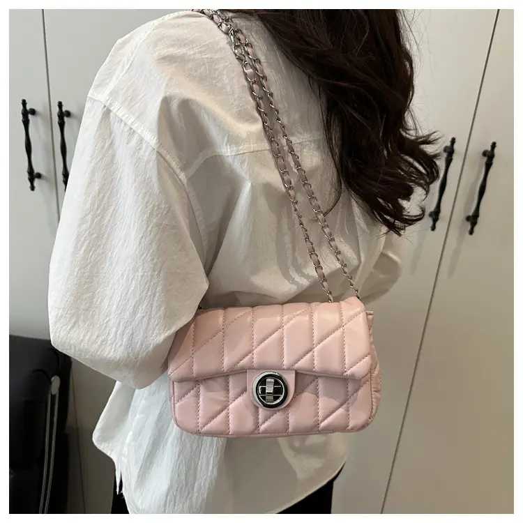 White Quilted Chain Shoulder Bag for Women — feature 33