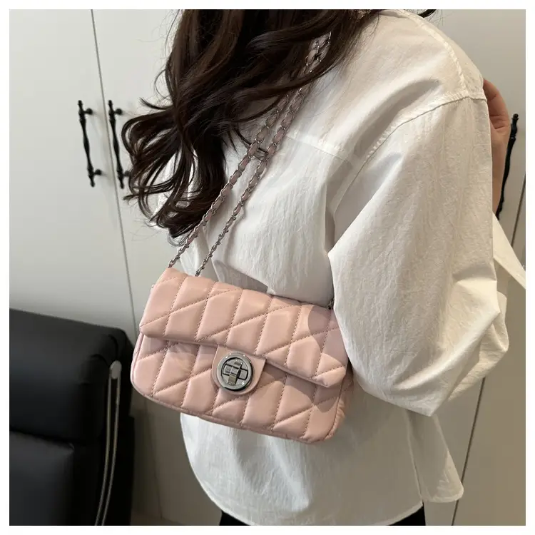 White Quilted Chain Shoulder Bag for Women — feature 35