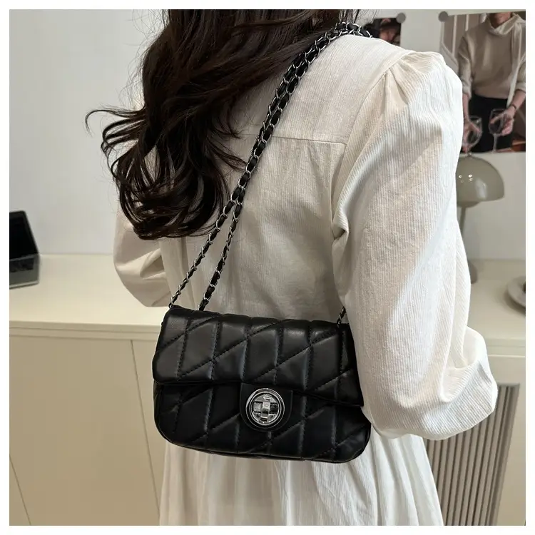 White Quilted Chain Shoulder Bag for Women — feature 42