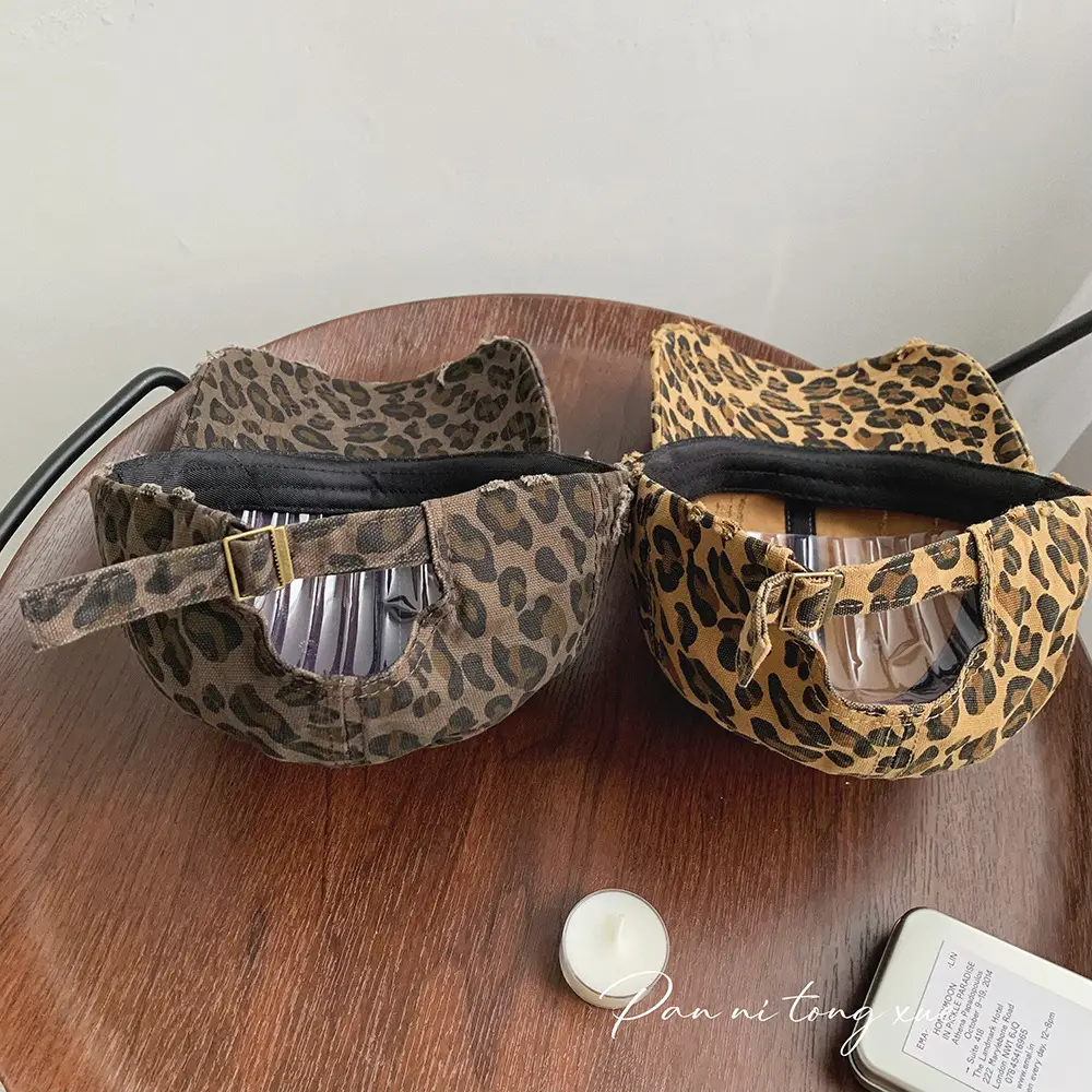 Leopard Print Wide Brim Cap Women's Rashed Baseball