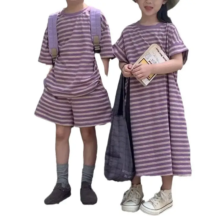 Children Striped 2-Piece Suit Purple 80-140 - Image 5