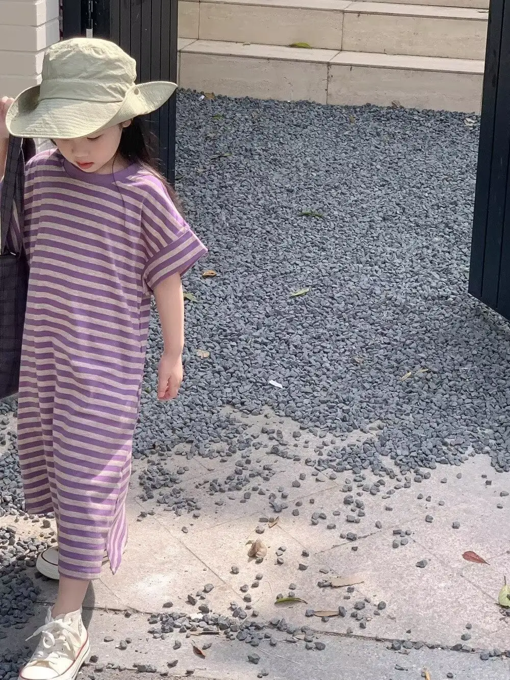 Children Striped 2-Piece Suit Purple 80-140 — feature 3