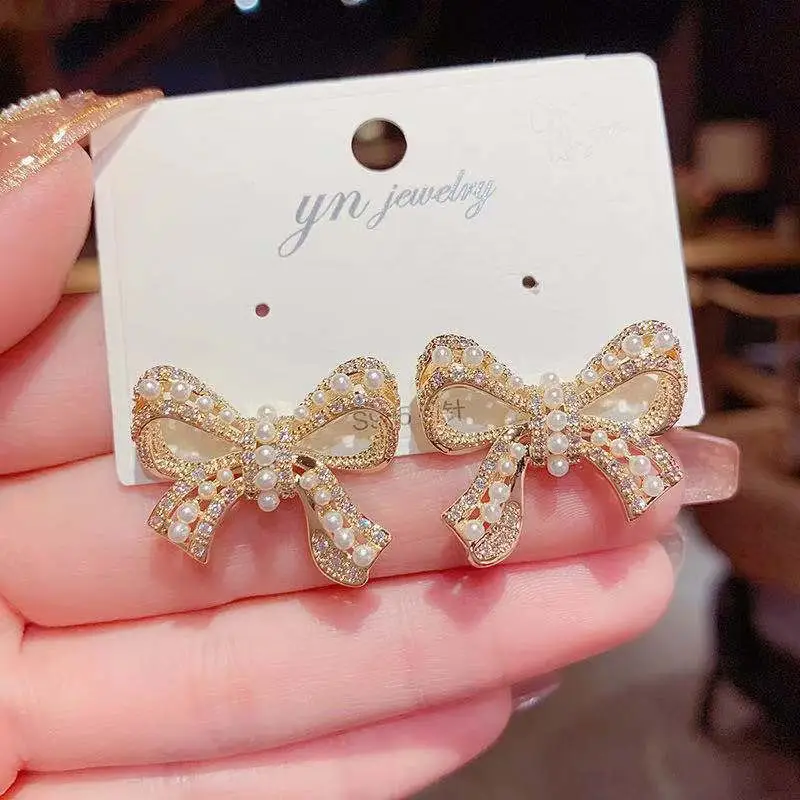 S925 Gold Heart Diamond Earrings for Women - Image 13