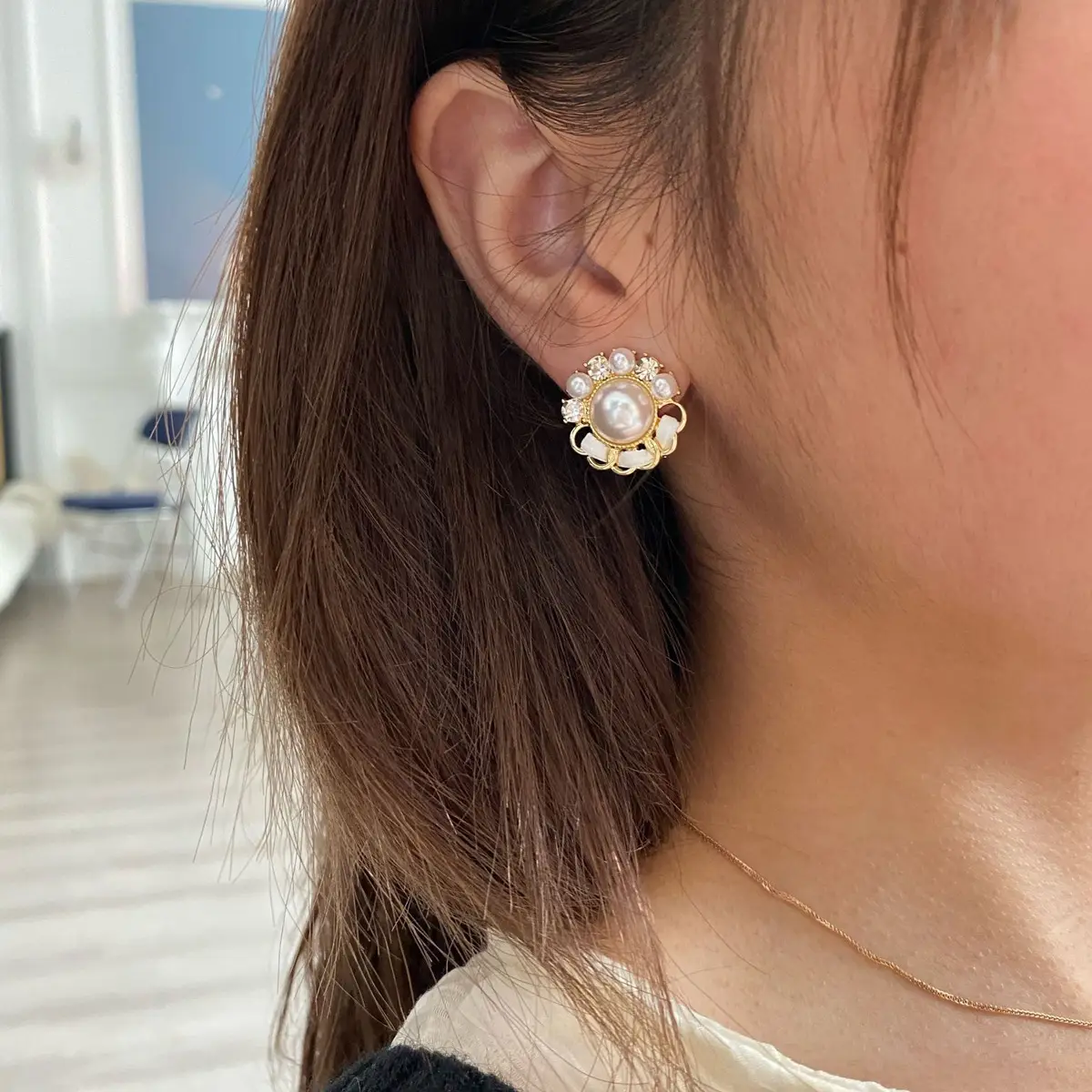 S925 Gold Heart Diamond Earrings for Women - Image 15