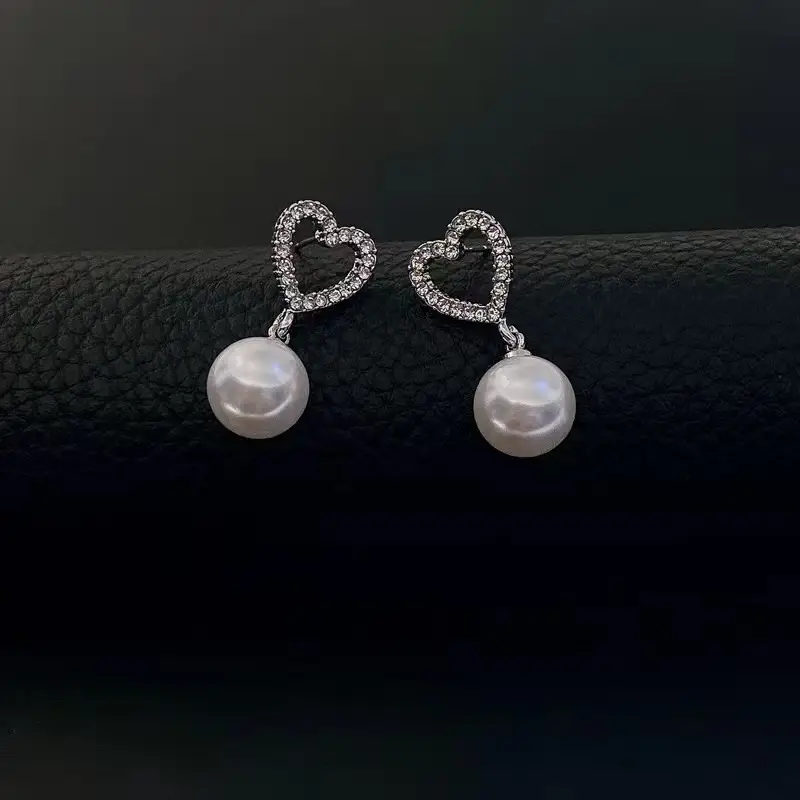 S925 Gold Heart Diamond Earrings for Women - Image 16