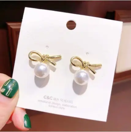 S925 Gold Heart Diamond Earrings for Women - Image 3