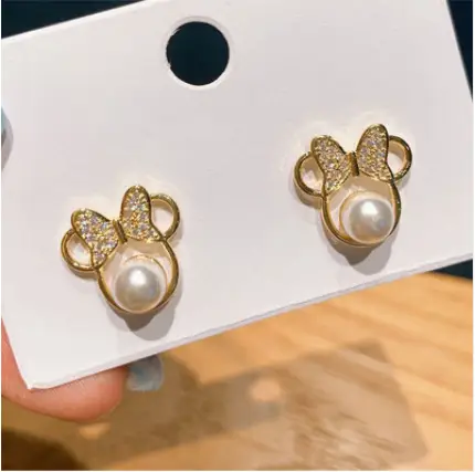 S925 Gold Heart Diamond Earrings for Women - Image 6