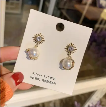 S925 Gold Heart Diamond Earrings for Women - Image 7