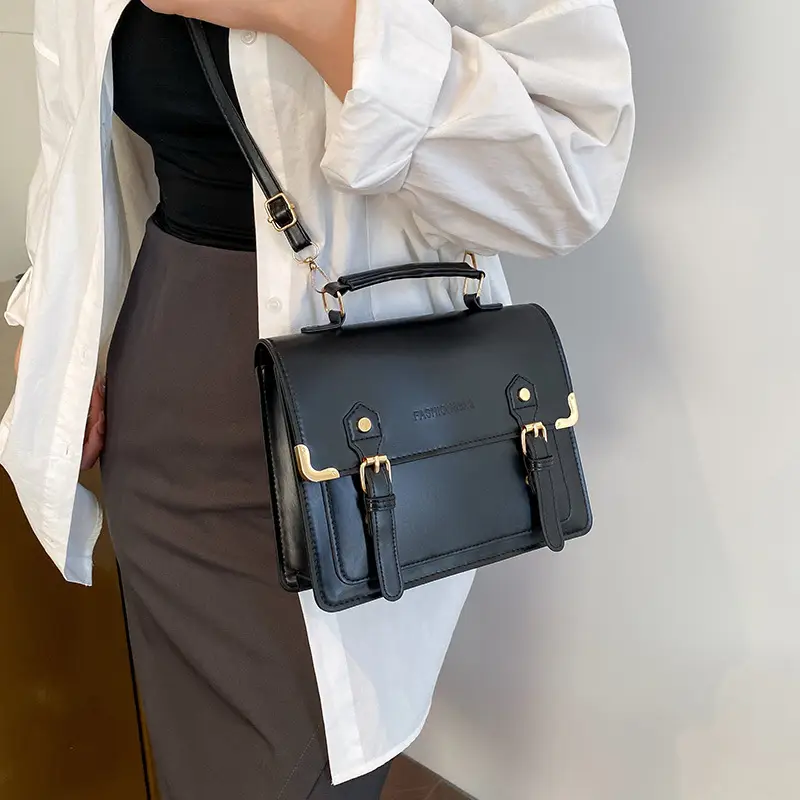 Women's Vintage British Style Shoulder Bag Brown Leather 2025 - Image 6