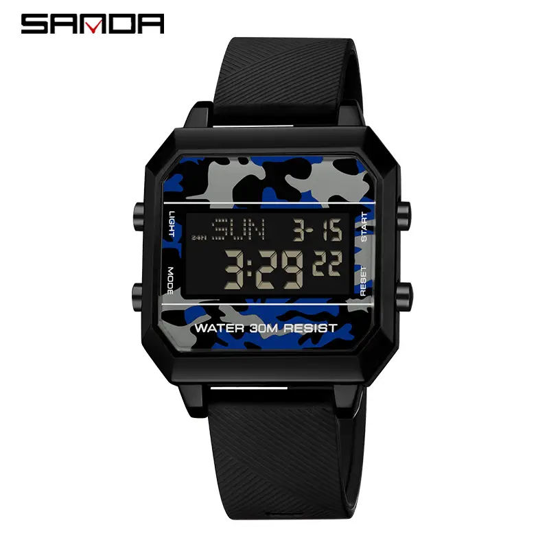 Sanda Men's Red Digital Watch Waterproof Multi-Functional Sports Wear - Image 10