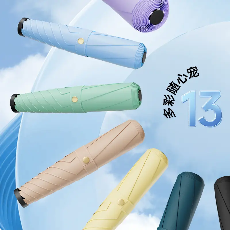 Ultra-Light Portable Vinyl Sun Protection Umbrella White - Image 26