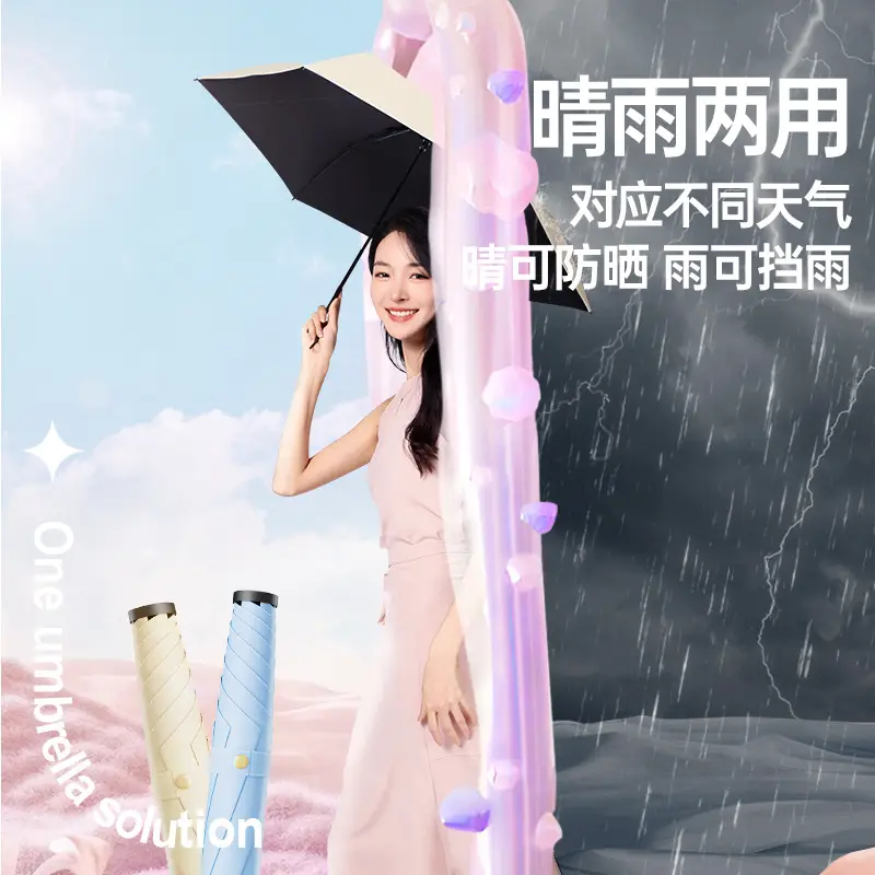 Ultra-Light Portable Vinyl Sun Protection Umbrella White - Image 28