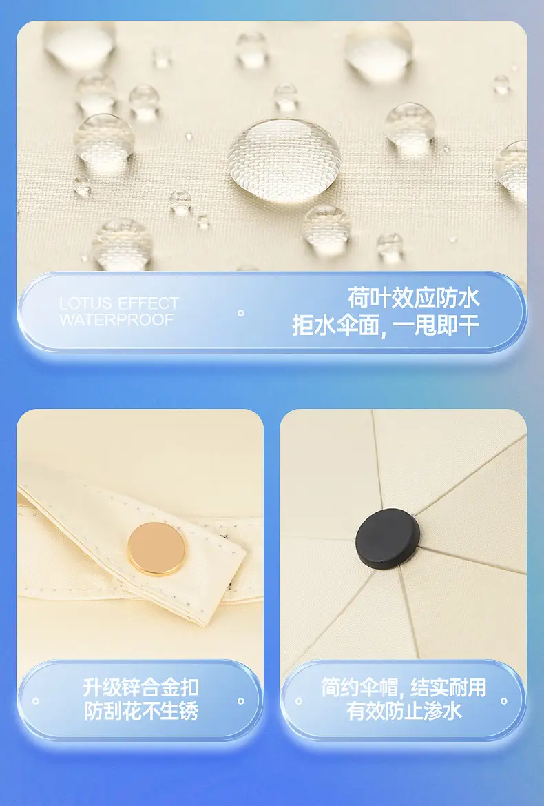Ultra-Light Portable Vinyl Sun Protection Umbrella White — feature 20