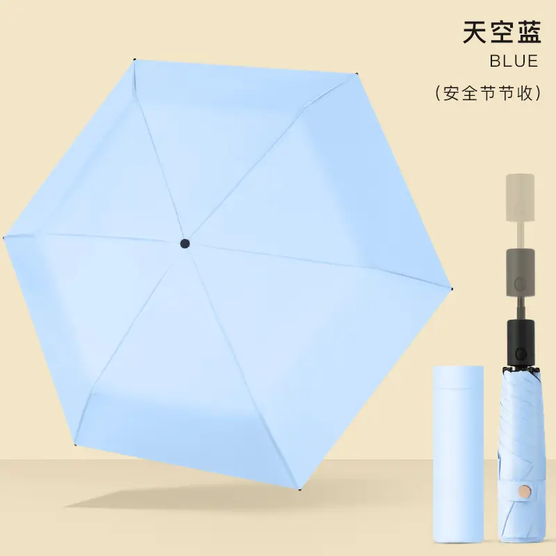 Ultra-Light Portable Vinyl Sun Protection Umbrella White - Image 16