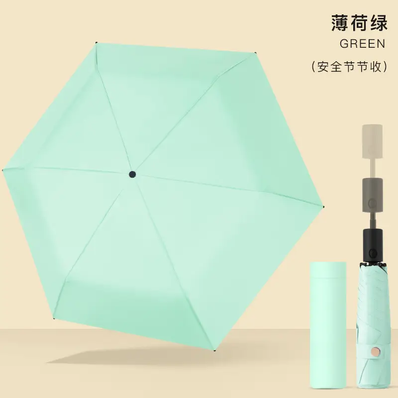 Ultra-Light Portable Vinyl Sun Protection Umbrella White - Image 18