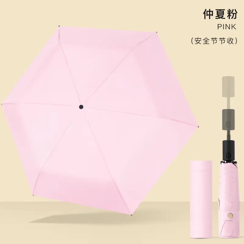 Ultra-Light Portable Vinyl Sun Protection Umbrella White - Image 19