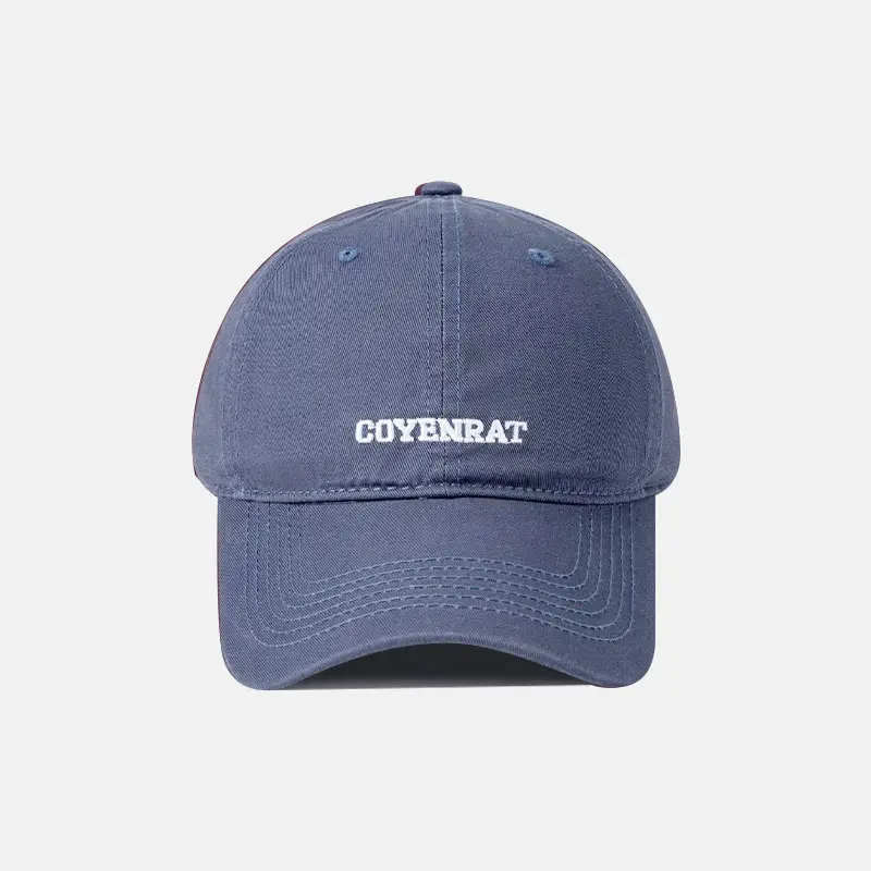 Women Blue Embroidered Baseball Cap Wide Brim - Image 5