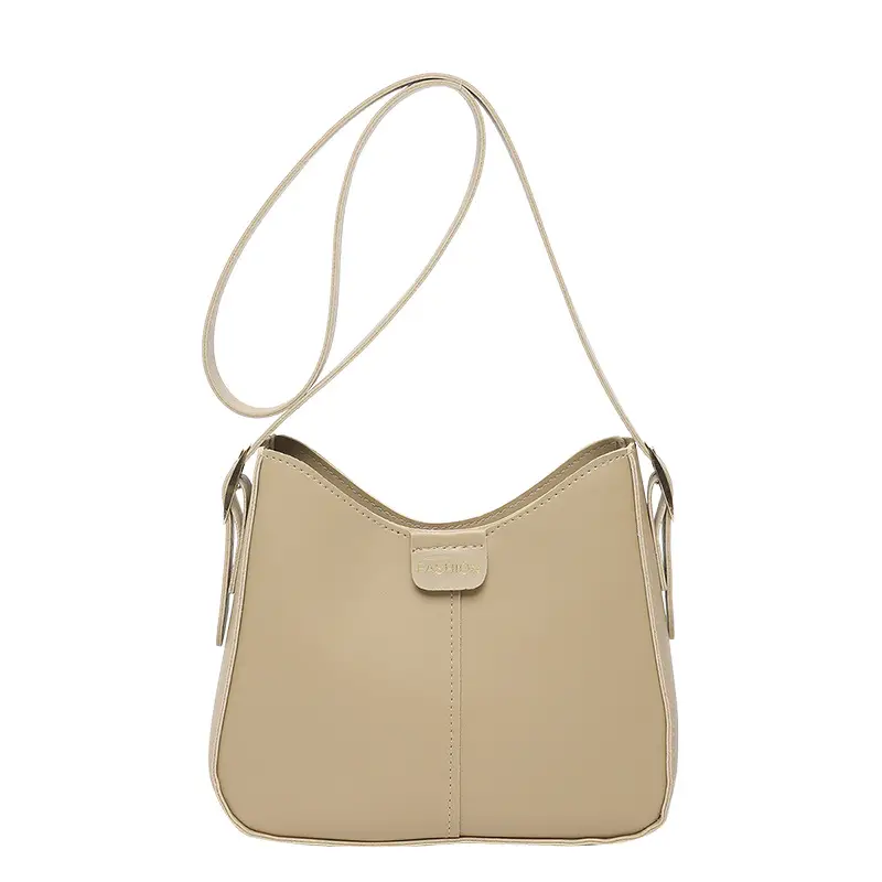 White Beanbag Shoulder Bag with Cute Pom Pom Charm - Image 4
