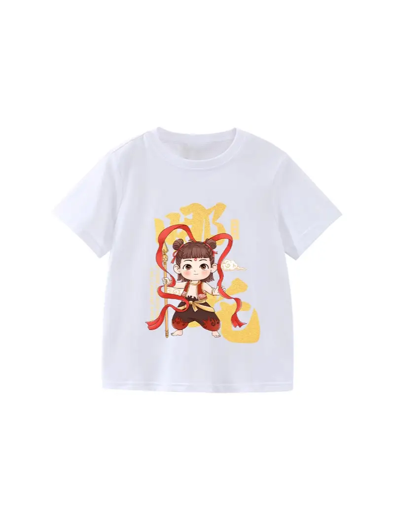 Kids Anime Print Yellow T-Shirt 2025 Summer - Image 33