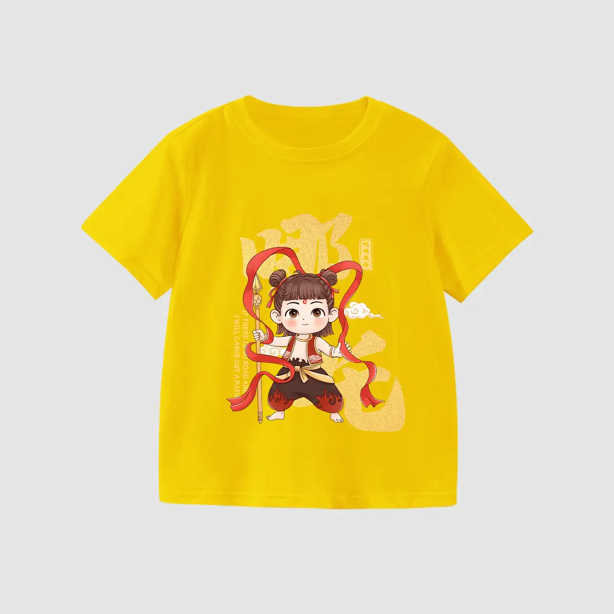 Kids Anime Print Yellow T-Shirt 2025 Summer - Image 14