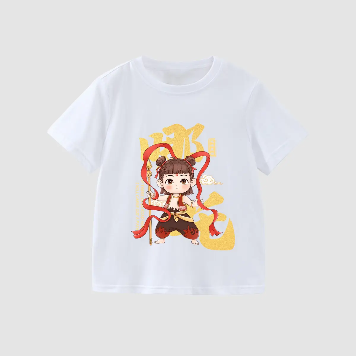 Kids Anime Print Yellow T-Shirt 2025 Summer - Image 2