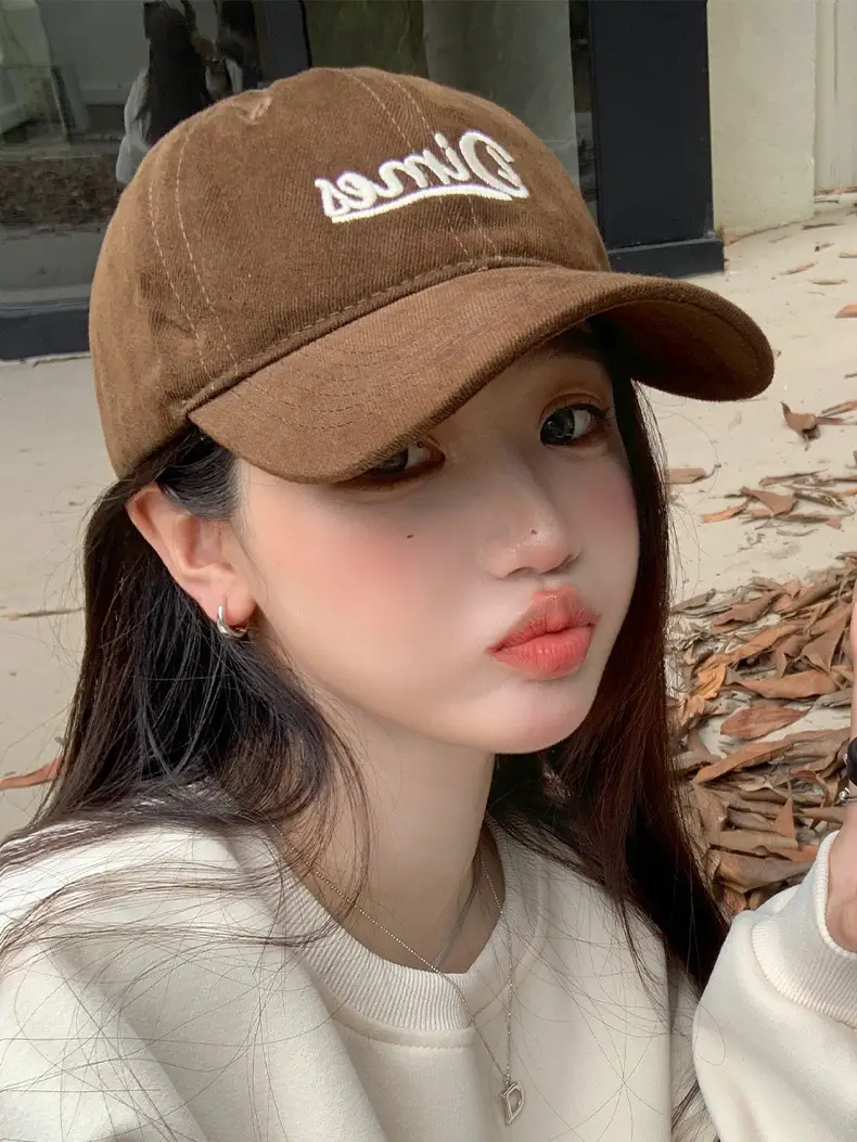 Women's Brown Embroidered Baseball Cap with 'Bella' Text — feature 13