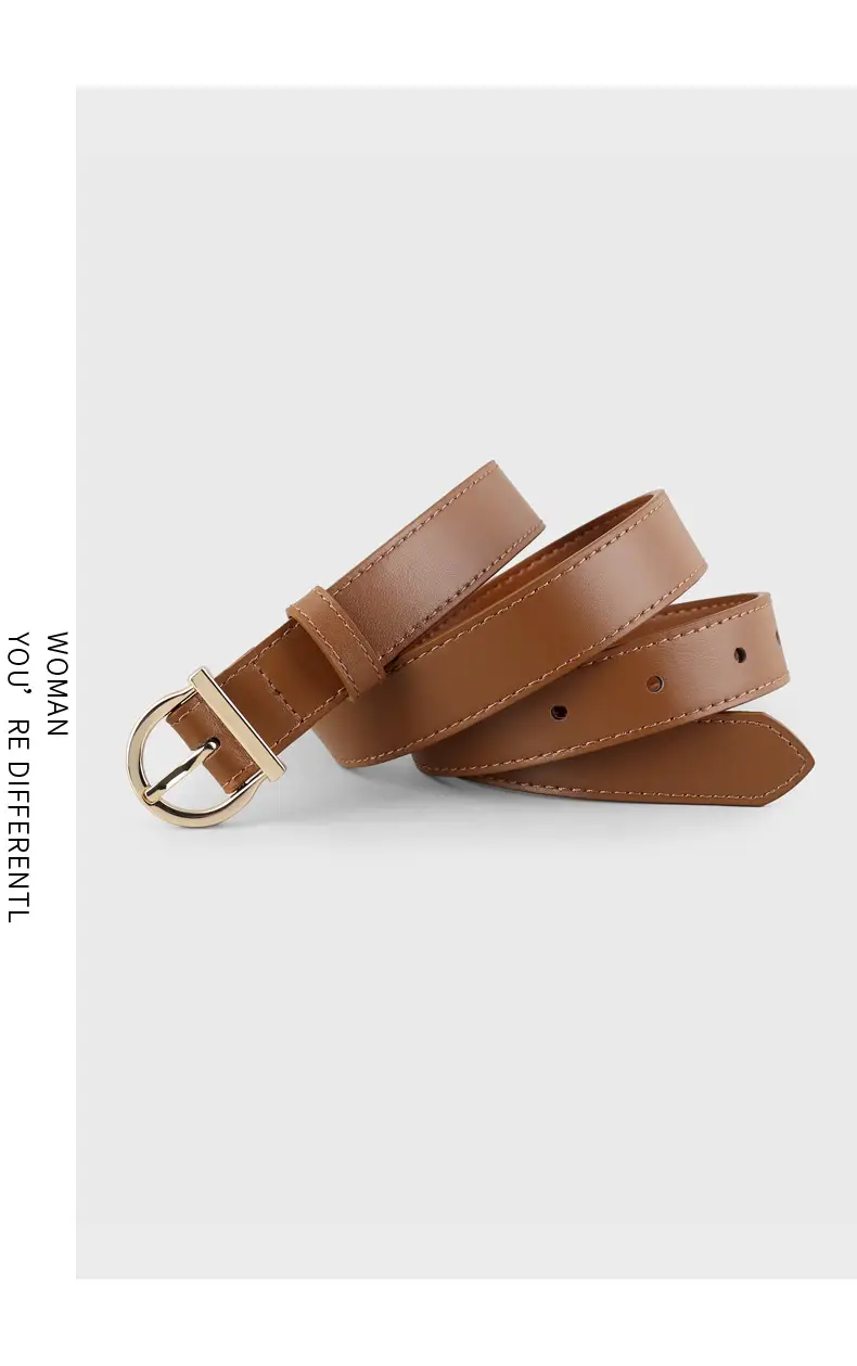 Black Leather Belt with Gold Buckle for Women — feature 12