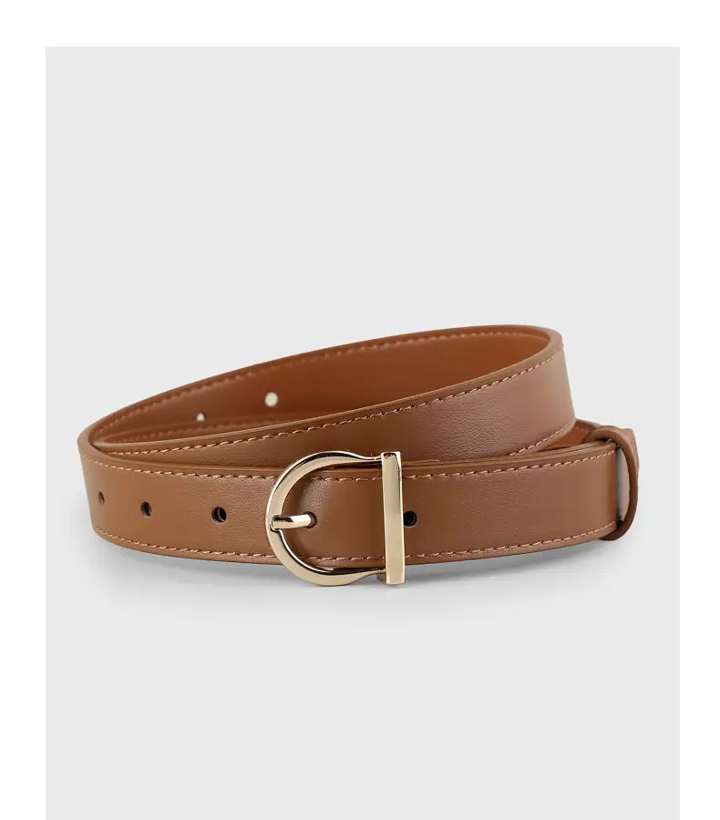 Black Leather Belt with Gold Buckle for Women — feature 17