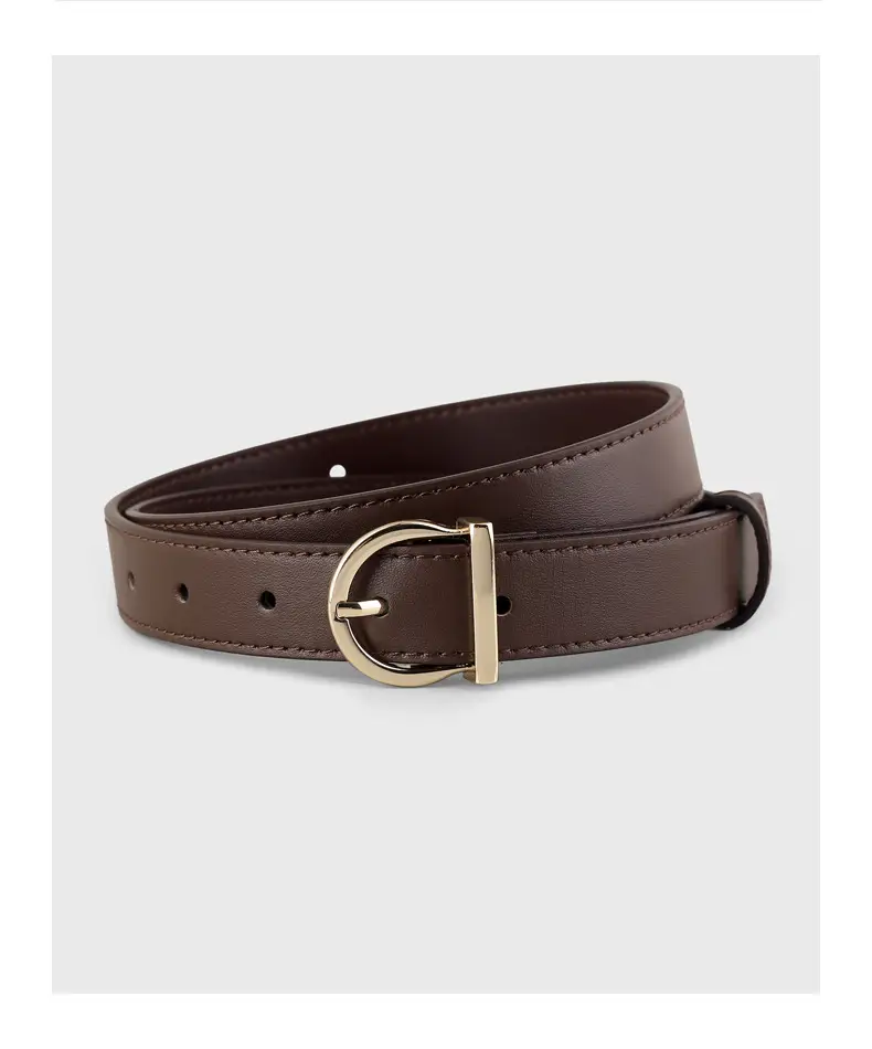 Black Leather Belt with Gold Buckle for Women — feature 18