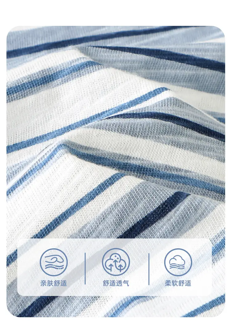 Baby T-Shirt Striped Blue White Short Sleeve — feature 5