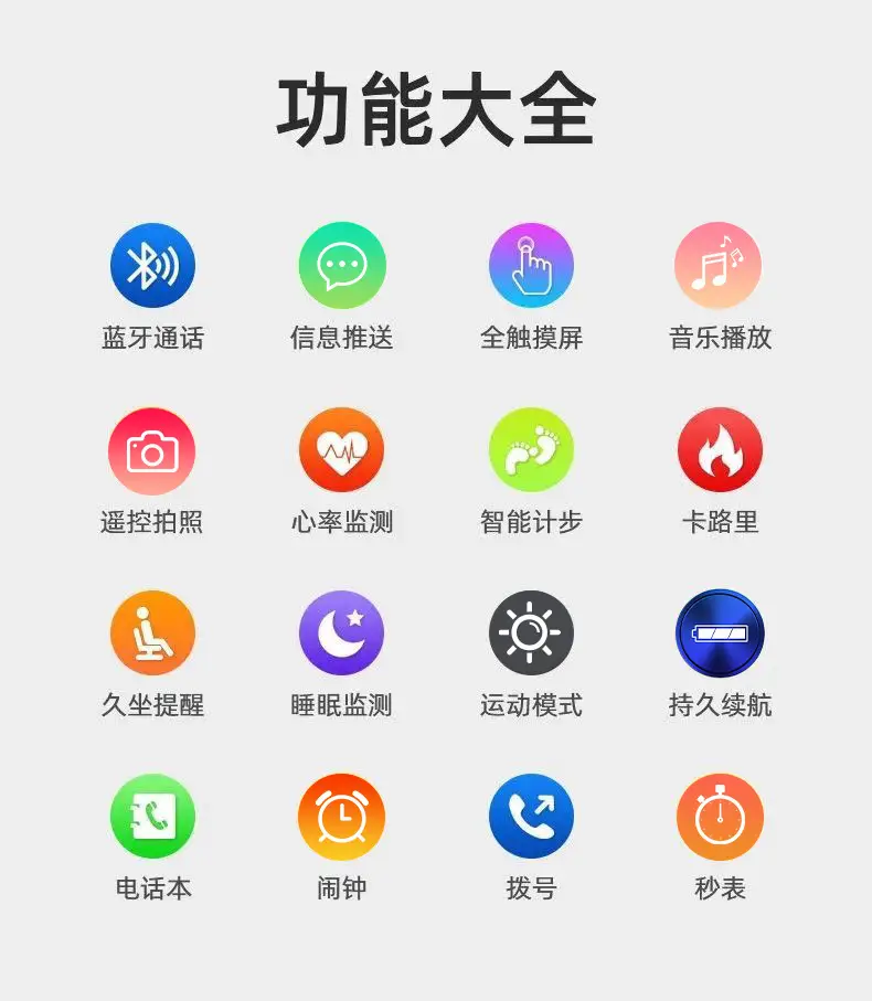 Smart Watch Multifunctional Bluetooth Call Sports Rate iOS Universal — feature 3