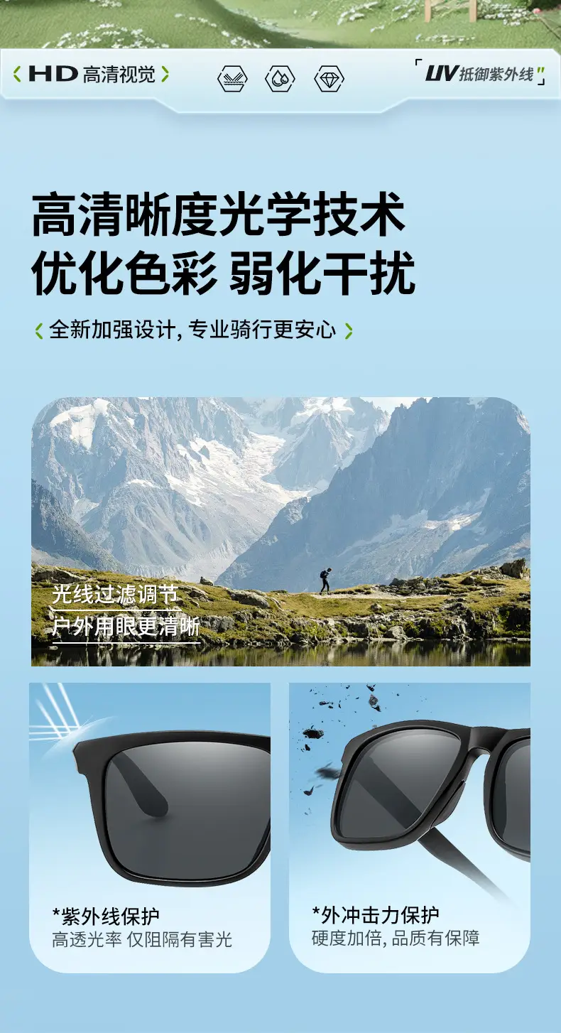 UV-Proof Black Sunglasses for Sports & Hiking — feature 2