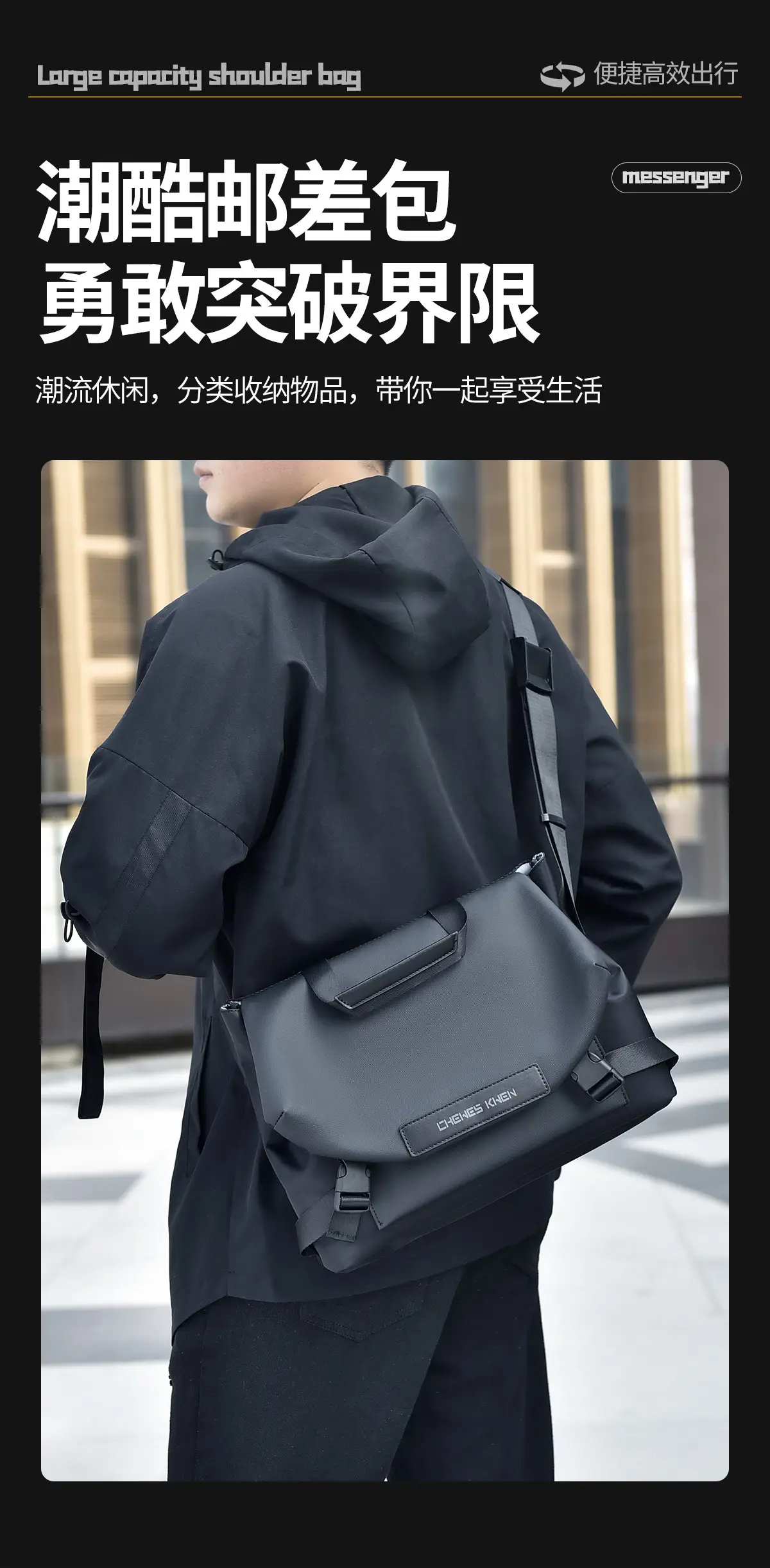 New Men's Waterproof Crossbody Bag 12" Tablet — feature 1