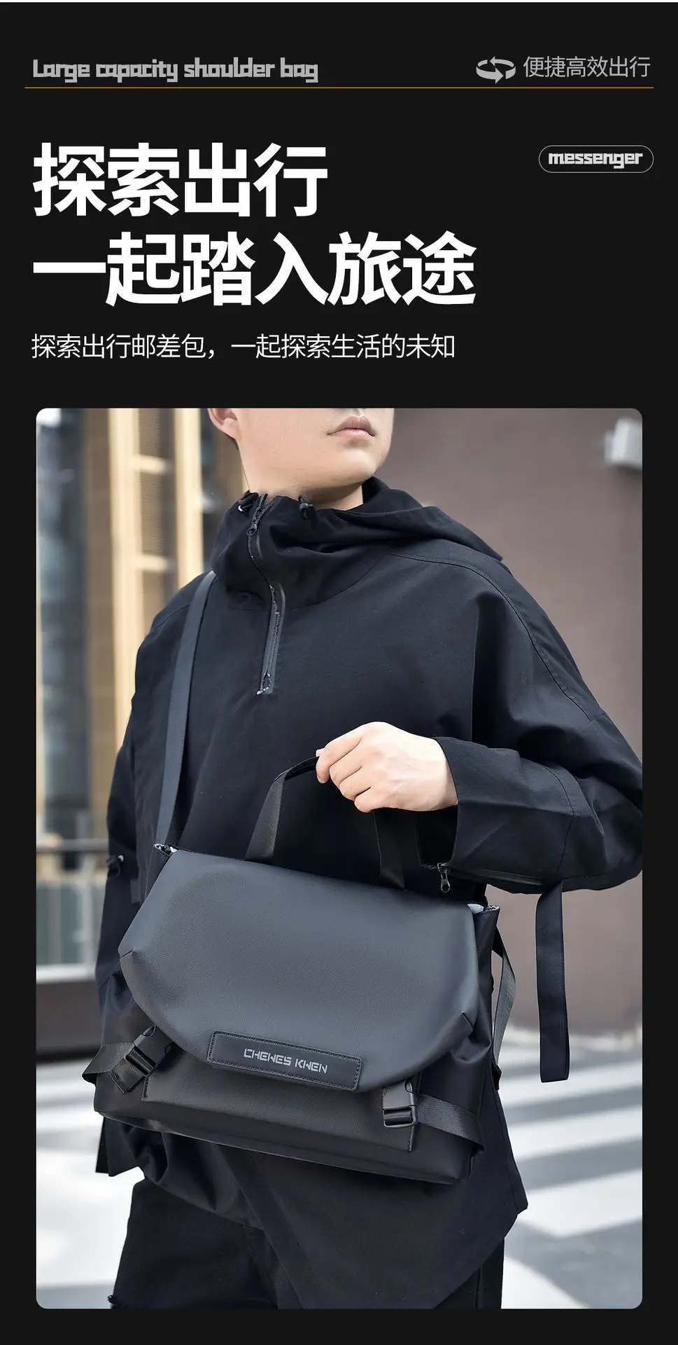 New Men's Waterproof Crossbody Bag 12" Tablet — feature 3