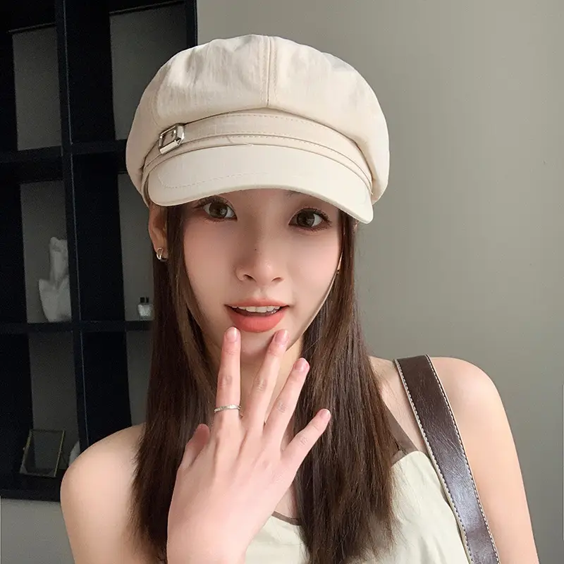 Korean Style Octagonal Hat for Girls 2025 New