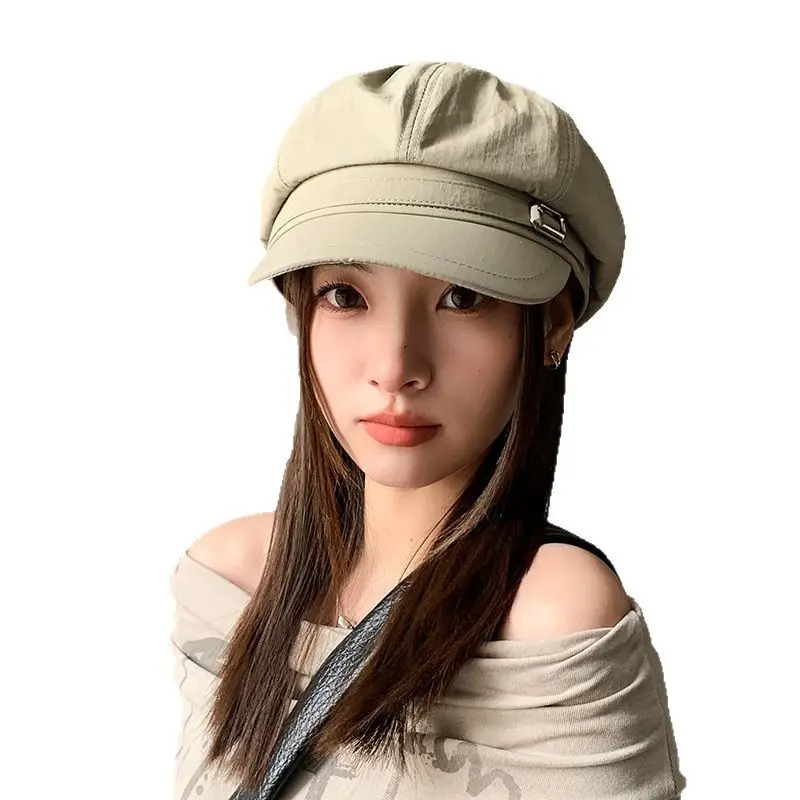 Korean Style Octagonal Hat for Girls 2025 New