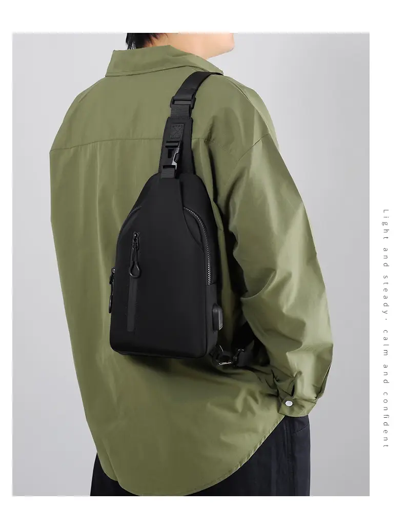 Black Korean Casual Shoulder Bag 17x6.5x30cm — feature 15