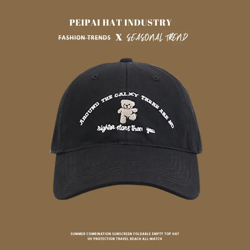 Korean Style Bear Embroidered Baseball Cap Women 2025 - Image 9
