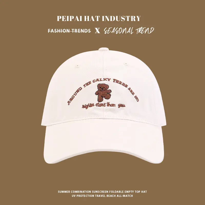 Korean Style Bear Embroidered Baseball Cap Women 2025 — feature 4
