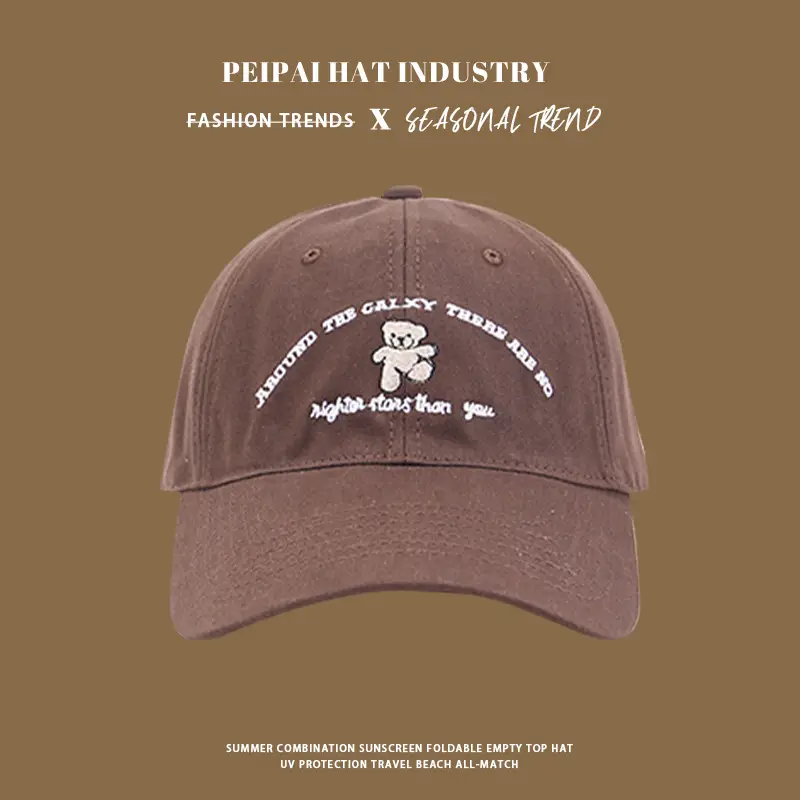 Korean Style Bear Embroidered Baseball Cap Women 2025 — feature 8
