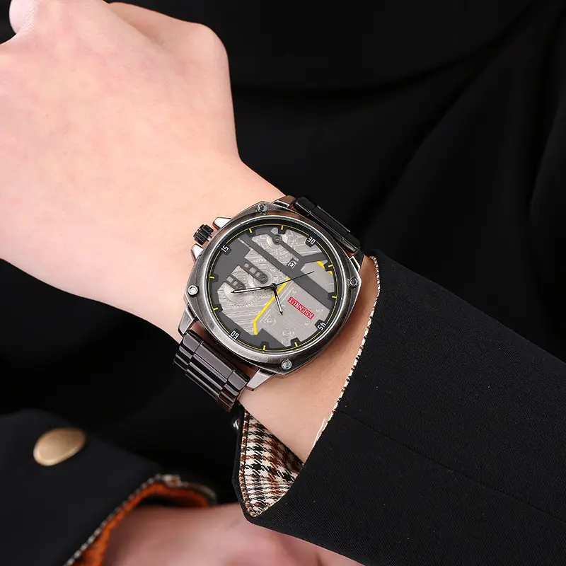 Vintage Men's Quartz Watch with Steel Band & Calendar - Image 7