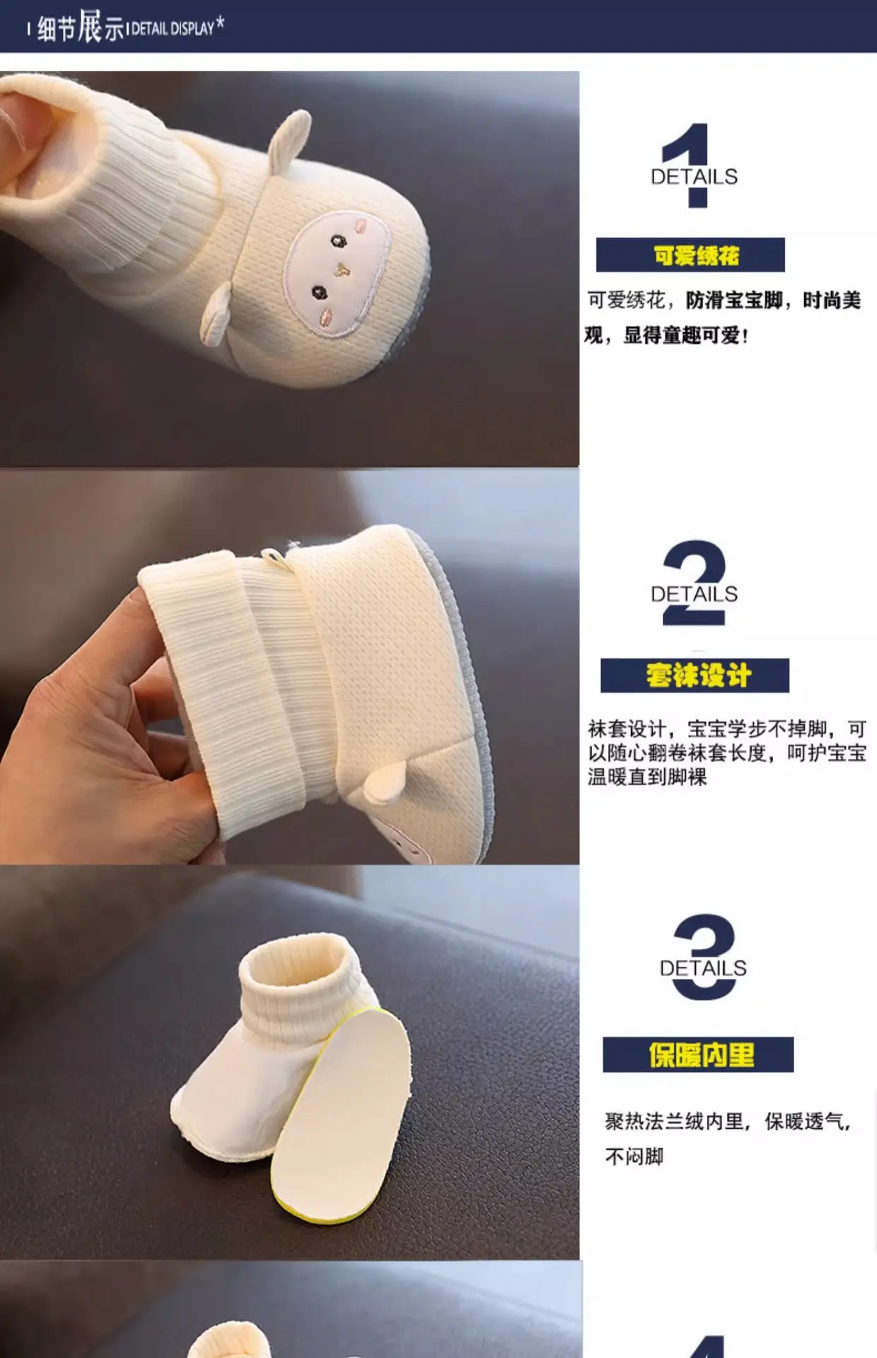Baby Cat Soft Shoes Blue 3-6-12 Newborn — feature 7