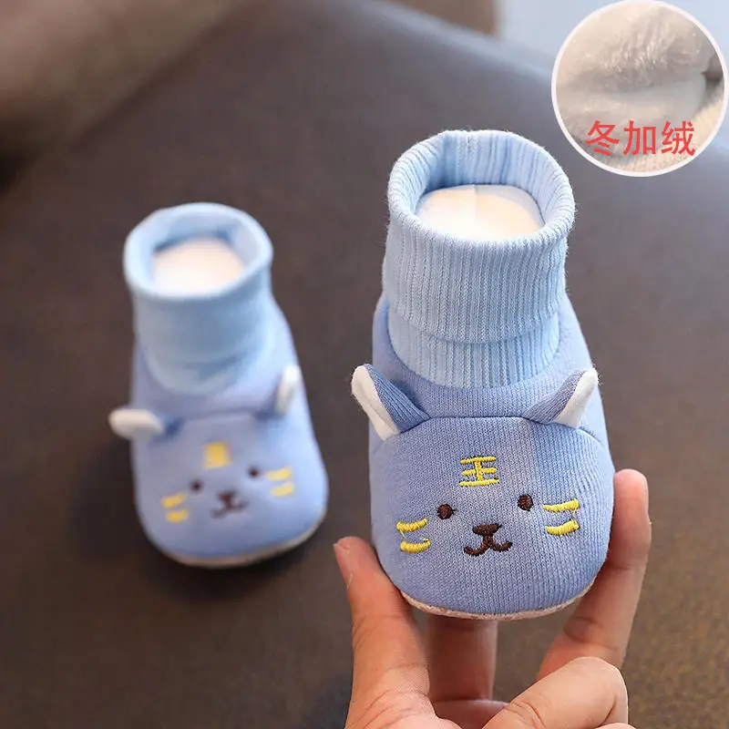 Baby Cat Soft Shoes Blue 3-6-12 Newborn
