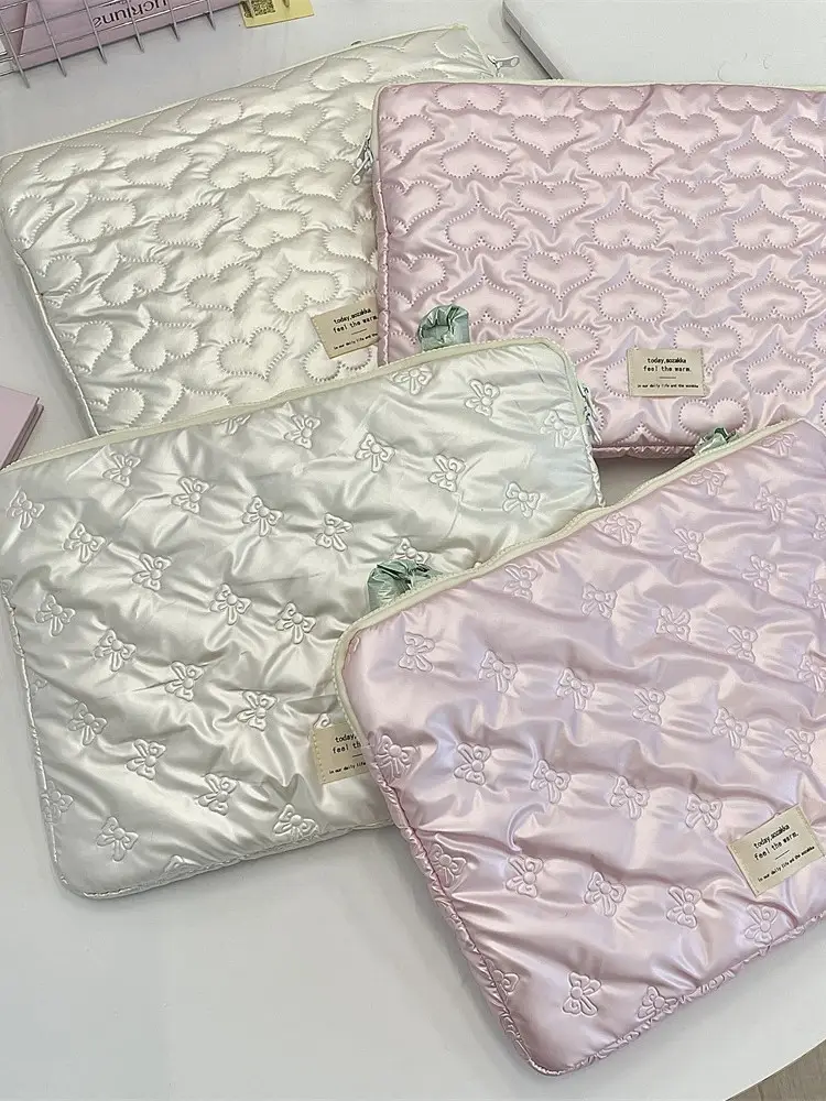 5341 Ins Love Bow Tablet Inner Bag Storage Bag 13 Inch 15 Inch Single Shoulder Computer Protective Cover