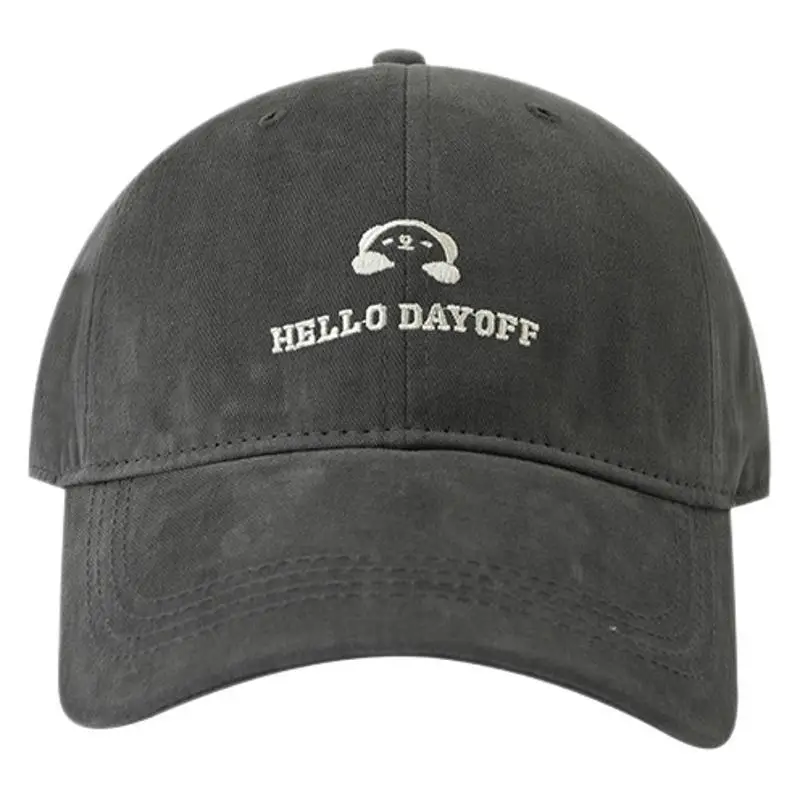 Hello Bear Baseball Cap Dark Gray Wide Brim - Image 12
