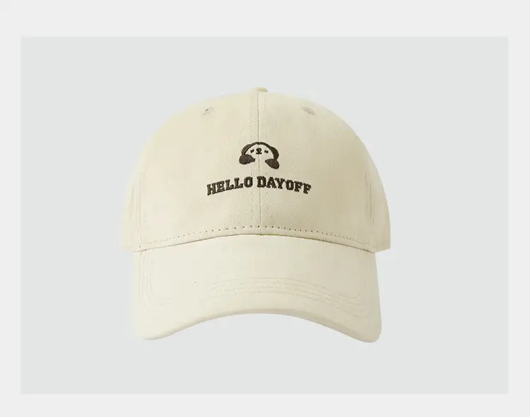 Hello Bear Baseball Cap Dark Gray Wide Brim — feature 7