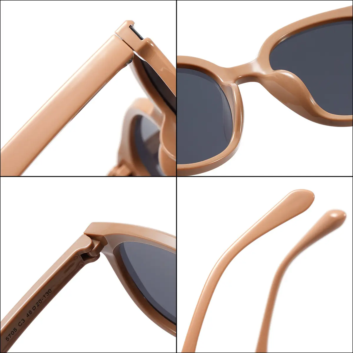 Men's Brown Silicone HD Polarized Oval Sunglasses - Image 8