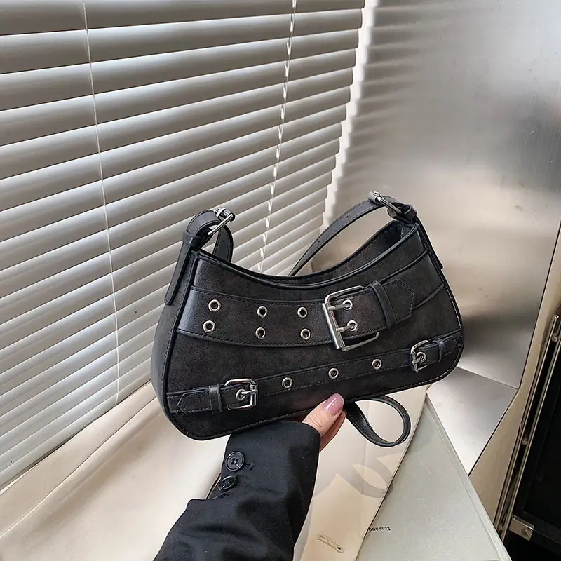 Retro Rivet Shoulder Bag for Women Light Luxury