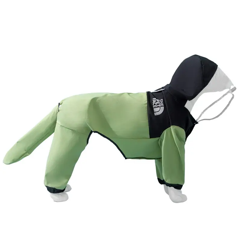 All-Season Outdoor Four-Legged Large Dog Raincoat Full-Body Cover for Medium and Large Dogs Like Border Collies and Golden Retrievers, Pet Clothing
