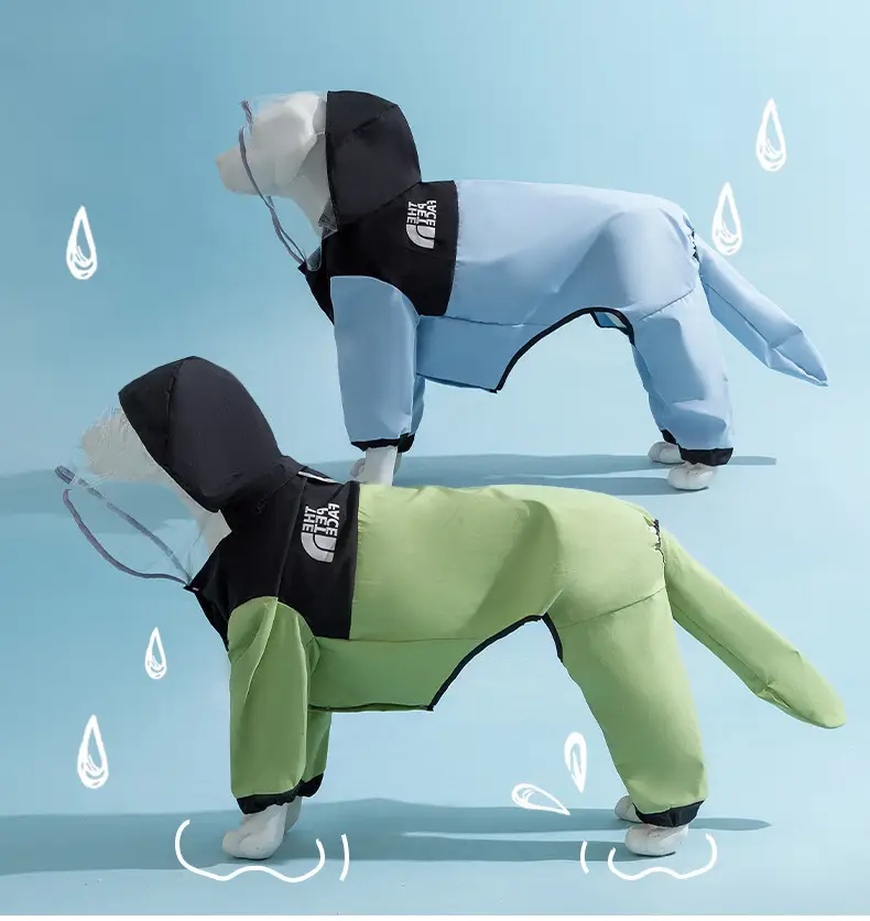 All-Season Outdoor Four-Legged Large Dog Raincoat Full-Body Cover for Medium and Large Dogs Like Border Collies and Golden Retrievers, Pet Clothing — feature 14